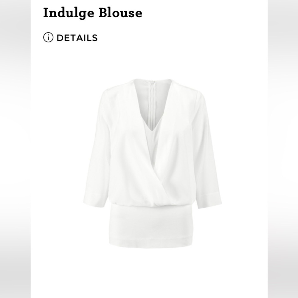 CAbi Indulge Elegant White Wrap Blouse